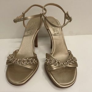 Badgley Mischka Made in Italy Gold Satin Heel